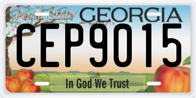GA license plate CEP9015