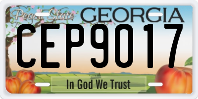 GA license plate CEP9017