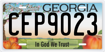 GA license plate CEP9023