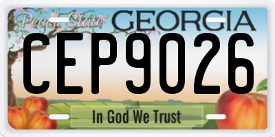 GA license plate CEP9026