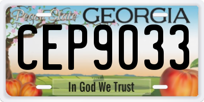 GA license plate CEP9033