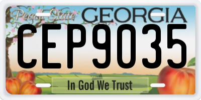 GA license plate CEP9035