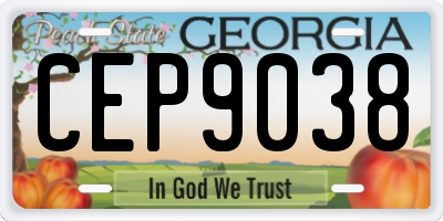 GA license plate CEP9038