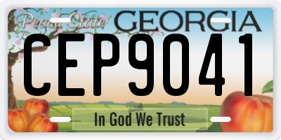 GA license plate CEP9041