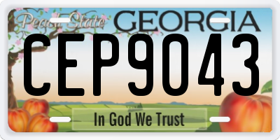 GA license plate CEP9043