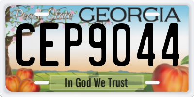 GA license plate CEP9044