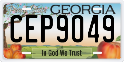 GA license plate CEP9049