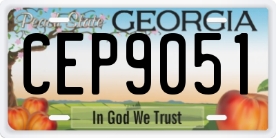 GA license plate CEP9051