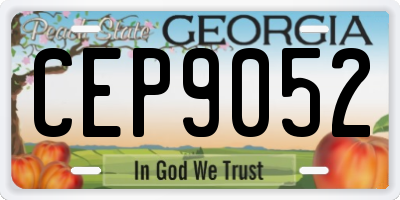 GA license plate CEP9052