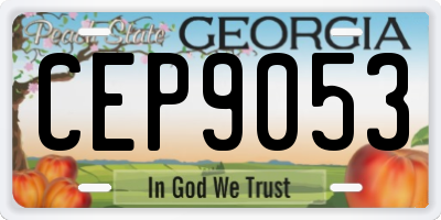 GA license plate CEP9053