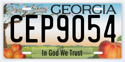 GA license plate CEP9054