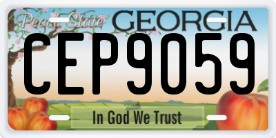 GA license plate CEP9059