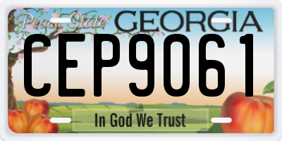 GA license plate CEP9061