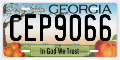 GA license plate CEP9066