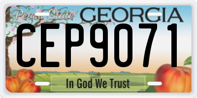 GA license plate CEP9071