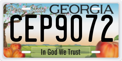 GA license plate CEP9072
