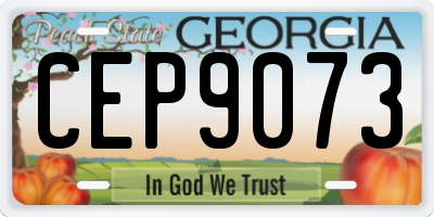 GA license plate CEP9073