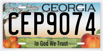 GA license plate CEP9074
