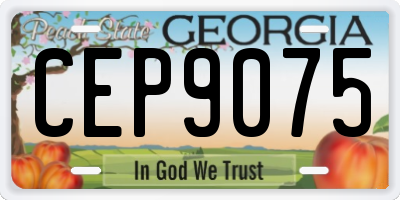 GA license plate CEP9075