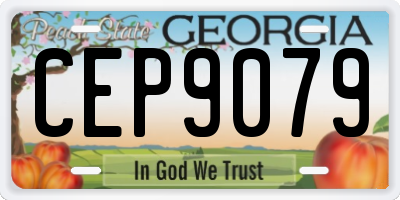 GA license plate CEP9079