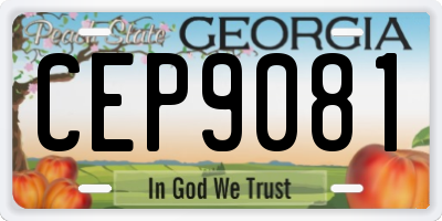 GA license plate CEP9081