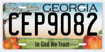 GA license plate CEP9082