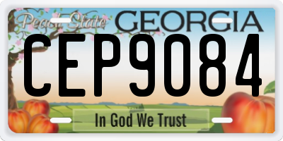 GA license plate CEP9084