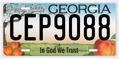 GA license plate CEP9088