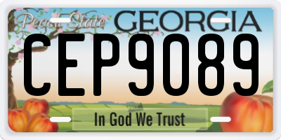GA license plate CEP9089