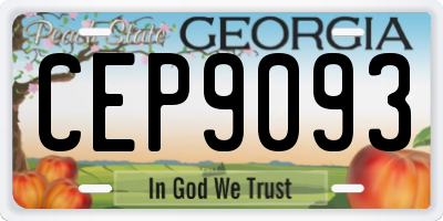 GA license plate CEP9093
