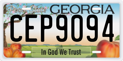 GA license plate CEP9094