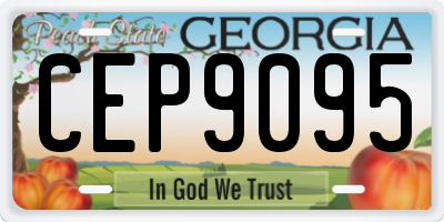 GA license plate CEP9095