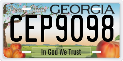 GA license plate CEP9098