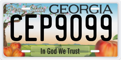 GA license plate CEP9099