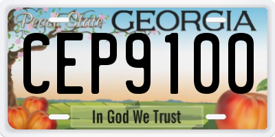 GA license plate CEP9100