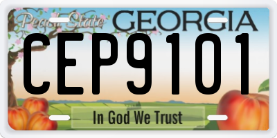 GA license plate CEP9101