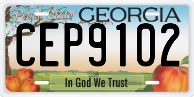 GA license plate CEP9102