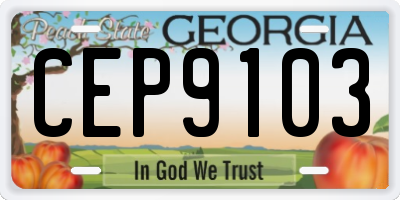 GA license plate CEP9103