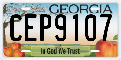 GA license plate CEP9107