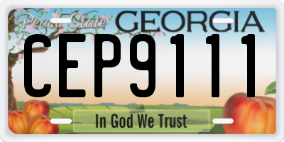 GA license plate CEP9111