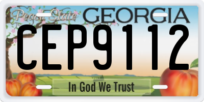 GA license plate CEP9112