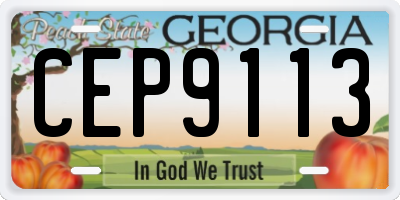 GA license plate CEP9113