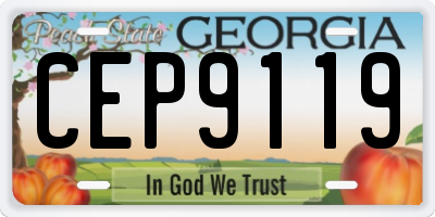 GA license plate CEP9119