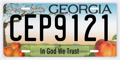 GA license plate CEP9121