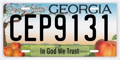 GA license plate CEP9131