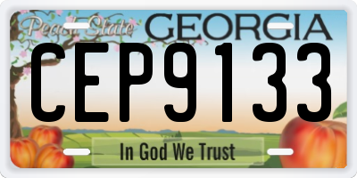 GA license plate CEP9133