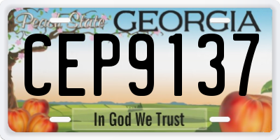 GA license plate CEP9137