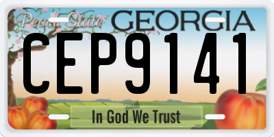 GA license plate CEP9141