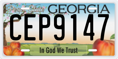 GA license plate CEP9147