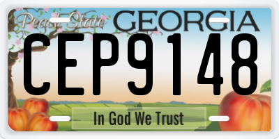 GA license plate CEP9148